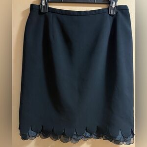 Black Knee-Length Pencil Skirt with Cut Out Detail
